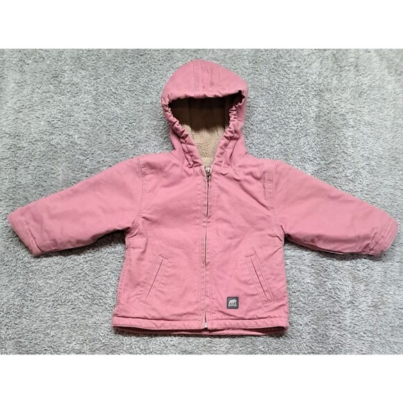 Berne Coat Sz 24 Months Fleece Lined Hooded Full Zip Jacket Barn Work Duck - Picture 1 of 7